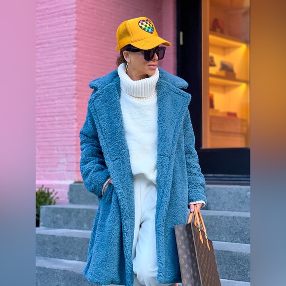 Apparis BN Teddy Coat Anouck // Stone Blue - Picture 1 of 7
